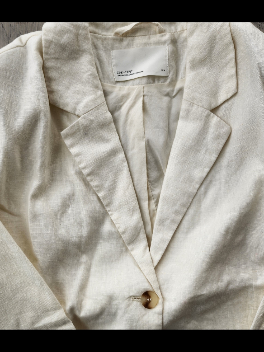 OAK + FORT 100% Linen Blazer – Women's M/M – Ivory/Cream - Picture 5 of 5